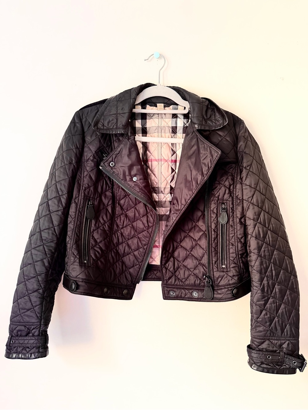 Burberry Quilted Bomber Moto Jacket | Size M - Picture 1 of 11